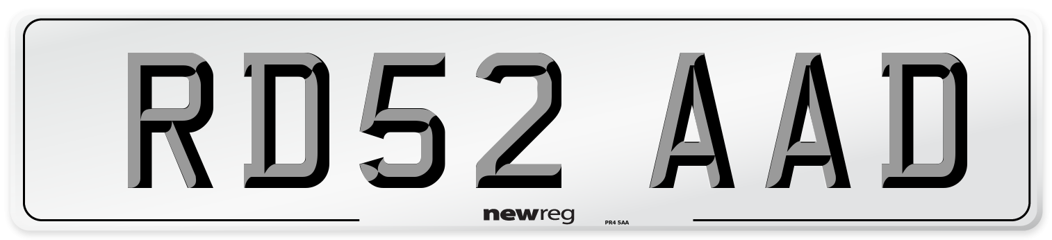 RD52 AAD Number Plate from New Reg